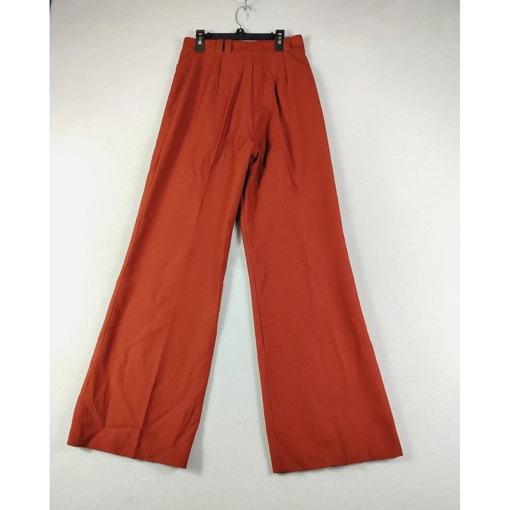 Vintage Mallory Of Dallas Pants Womens 11 Rust Red Orange Wide Leg High Rise 70s